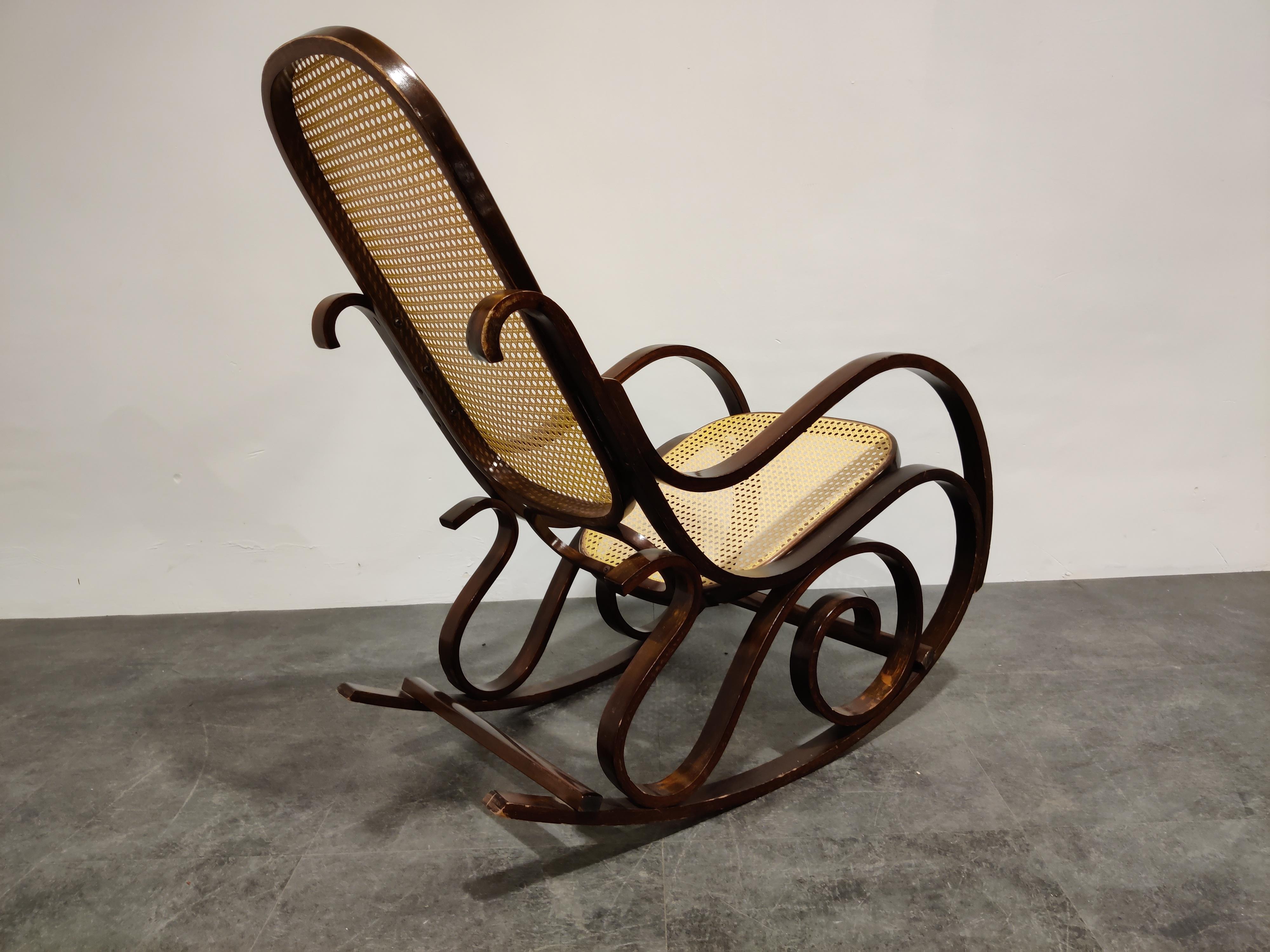 Mid-20th Century Vintage Thonet Style Rocking Chair, 1960s