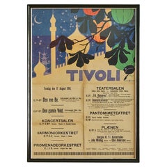 Vintage Thor Bøgelund Tivoli Exhibition Poster, Danmark, 1916