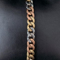 Vintage three color 9k gold Curb link bracelet