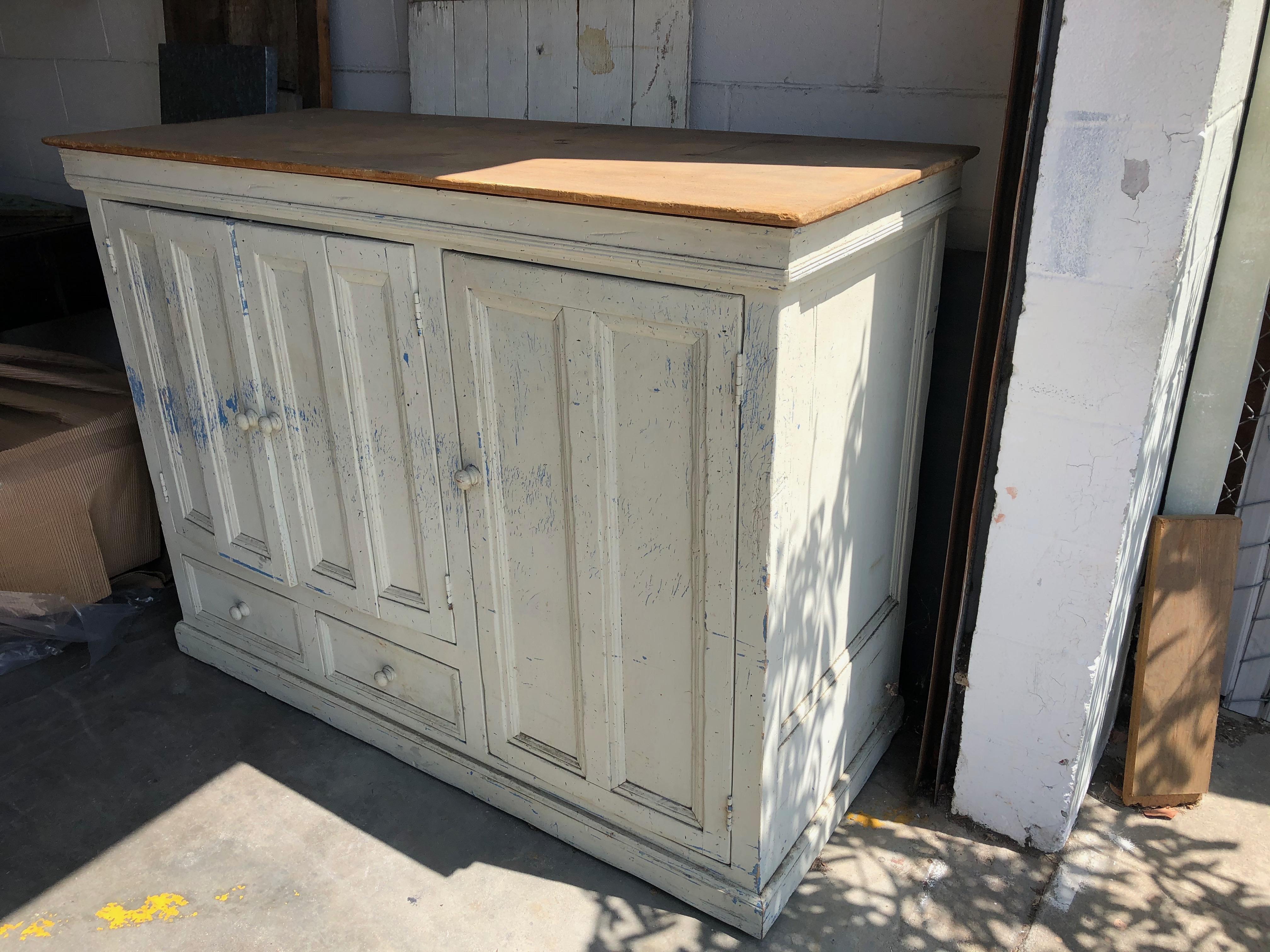 Mid-Century Modern Vintage Three Door Cabinet For Sale