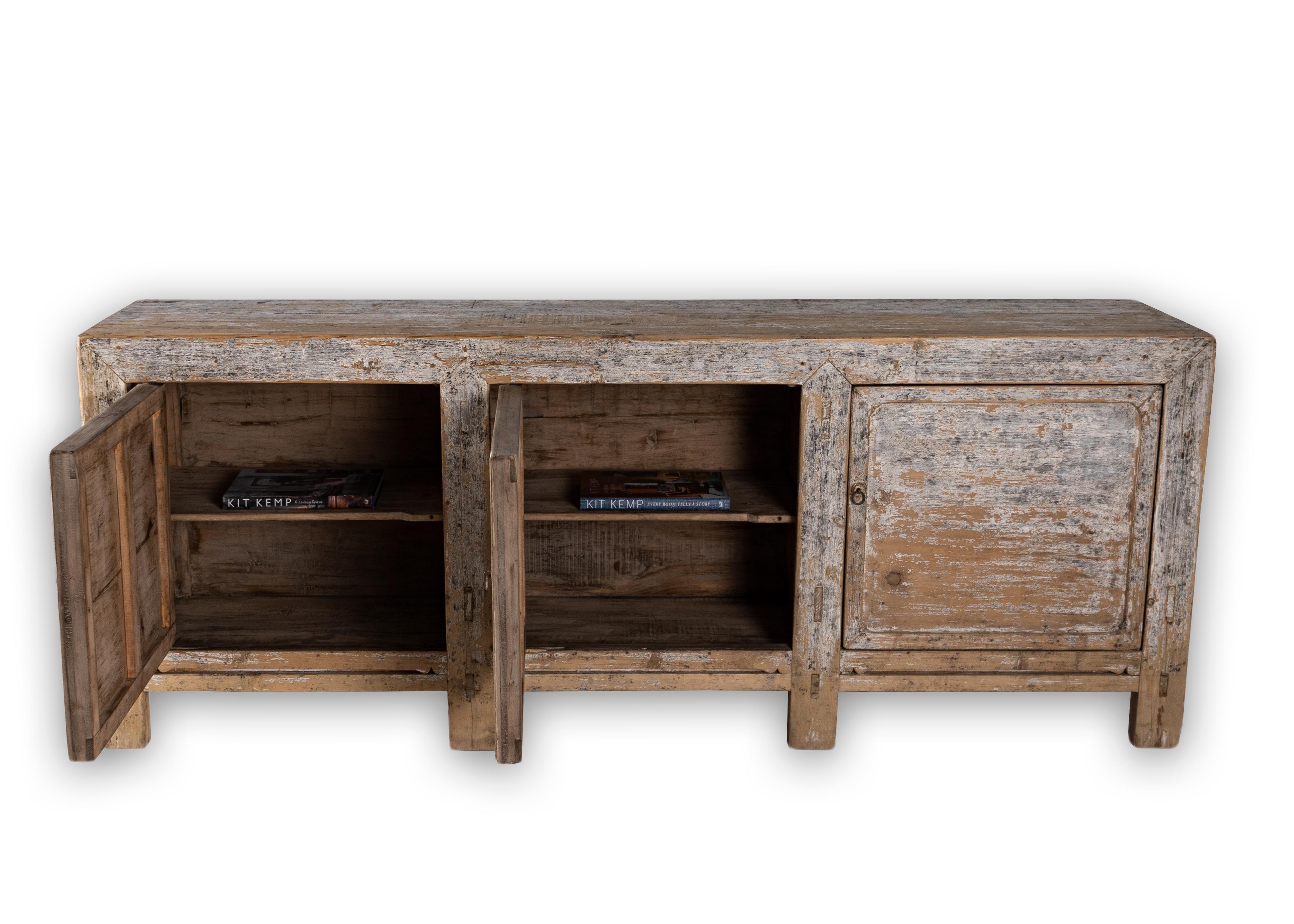 American Classical Vintage Three Door Server in Original Paint Patina