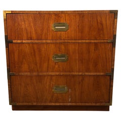 Vintage Three-Drawer "Campaigner" Dresser by Dixie Furniture