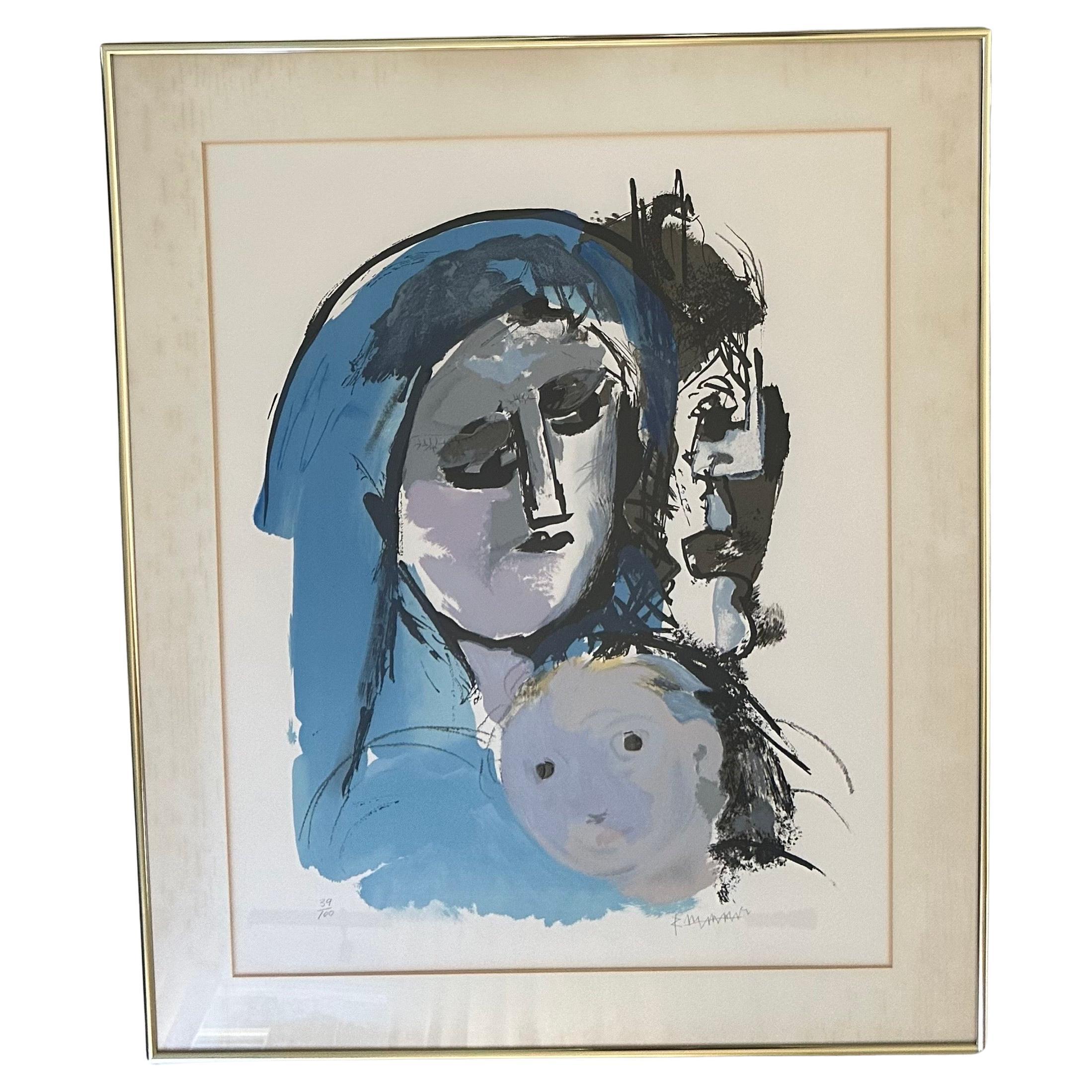 Lithographie „Drei Generationen“ von Abraham Rattner, Vintage im Angebot 3