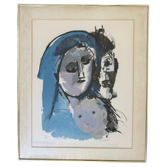 Litografia vintage "Tre generazioni" di Abraham Rattner