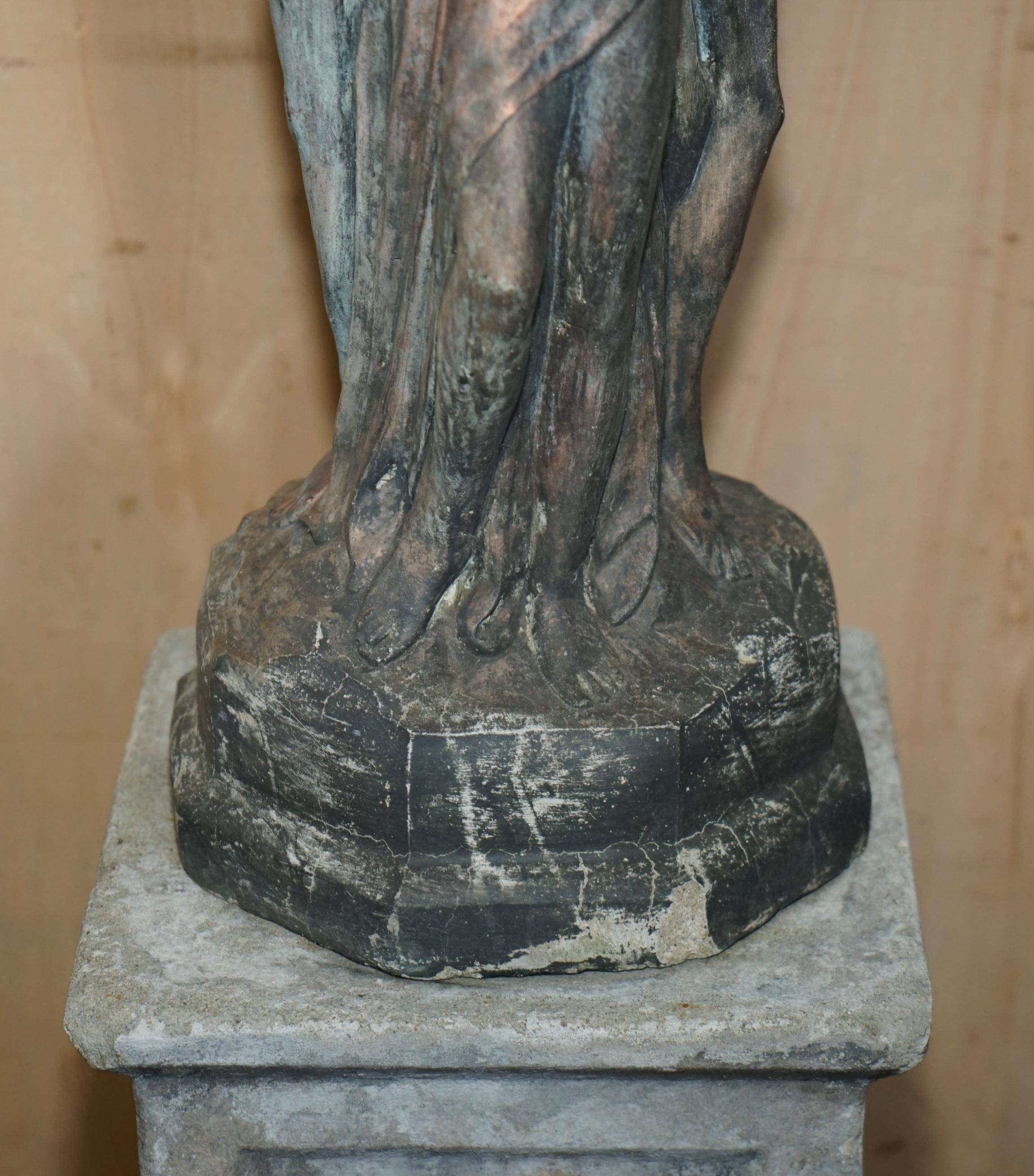 ESTATUA VINTAGE DE BAñO DE AVES DE TRES GRACES CON ACABADO ALTAMENTE PATINADO siglo XX en venta