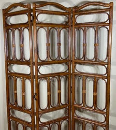 Vintage Three-Panel Bamboo Screen