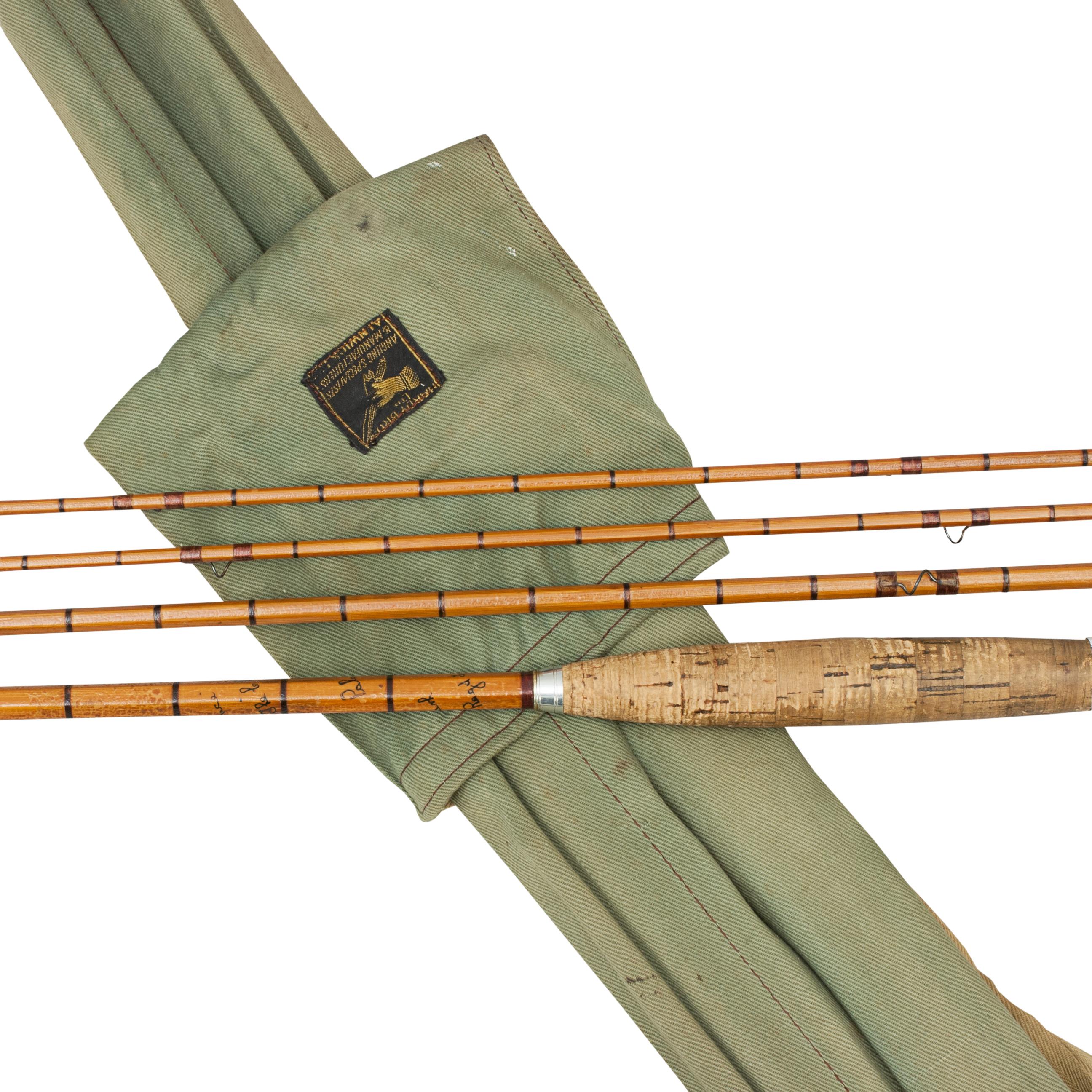 Vintage three-piece Hardy Trout Fly rod, The 'C.C. de France'.
The Hardy 'C.C. de France' is a split cane Palakona 3-piece rod with spare tip made by Hardy's of Alnwick. The rod is in good used condition with red silk whippings, suction joints,