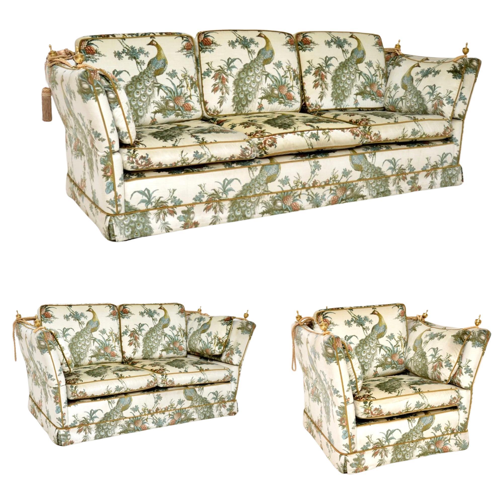 Vintage Three Piece Knoll Sofa Suite