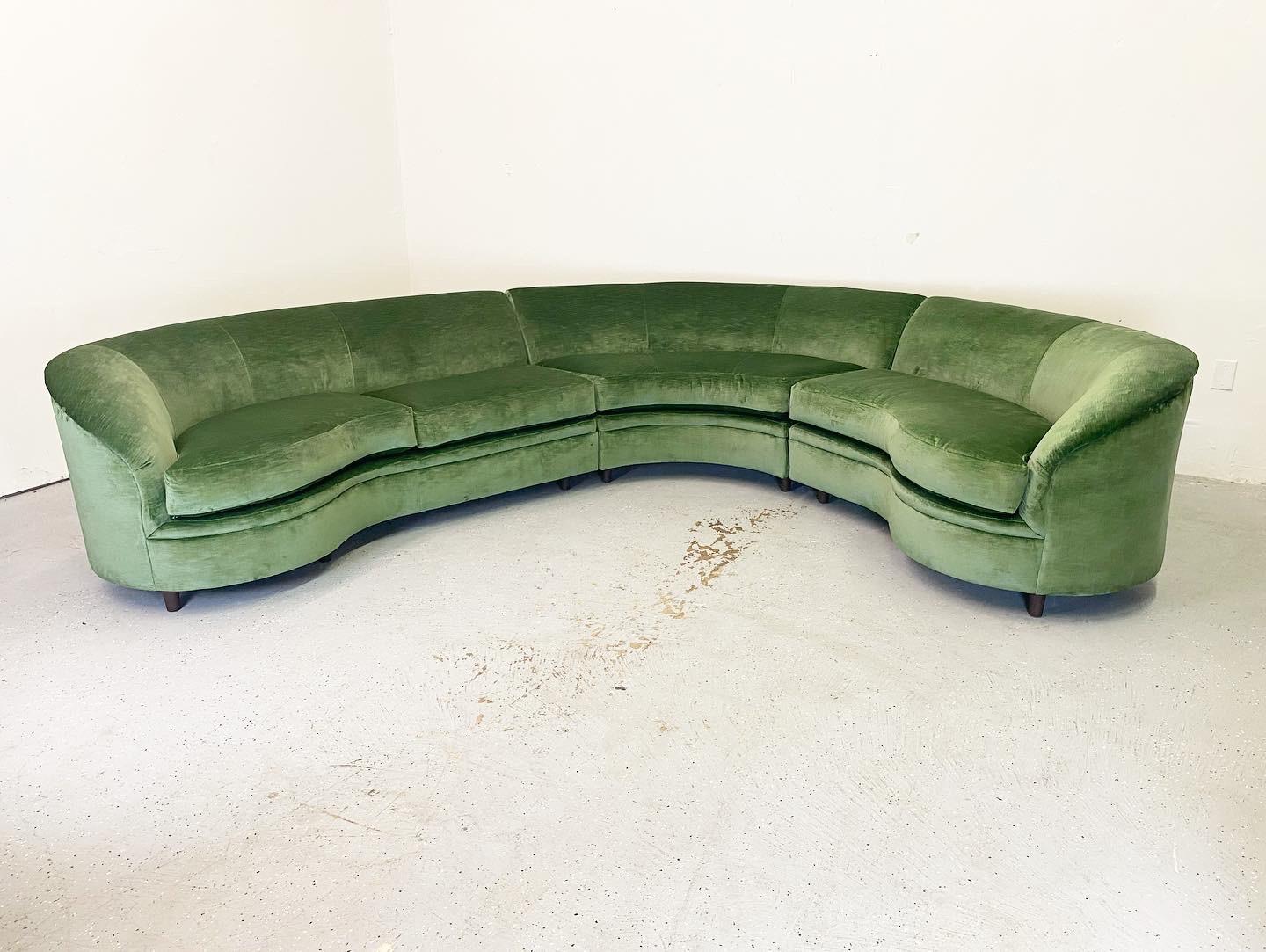 Vladimir Kagan Style Vintage Three Piece Sectional by Directional In Good Condition In Raleigh, NC