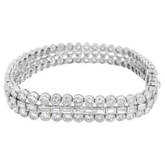 Vintage Three Row Diamond Tennis Bracelet