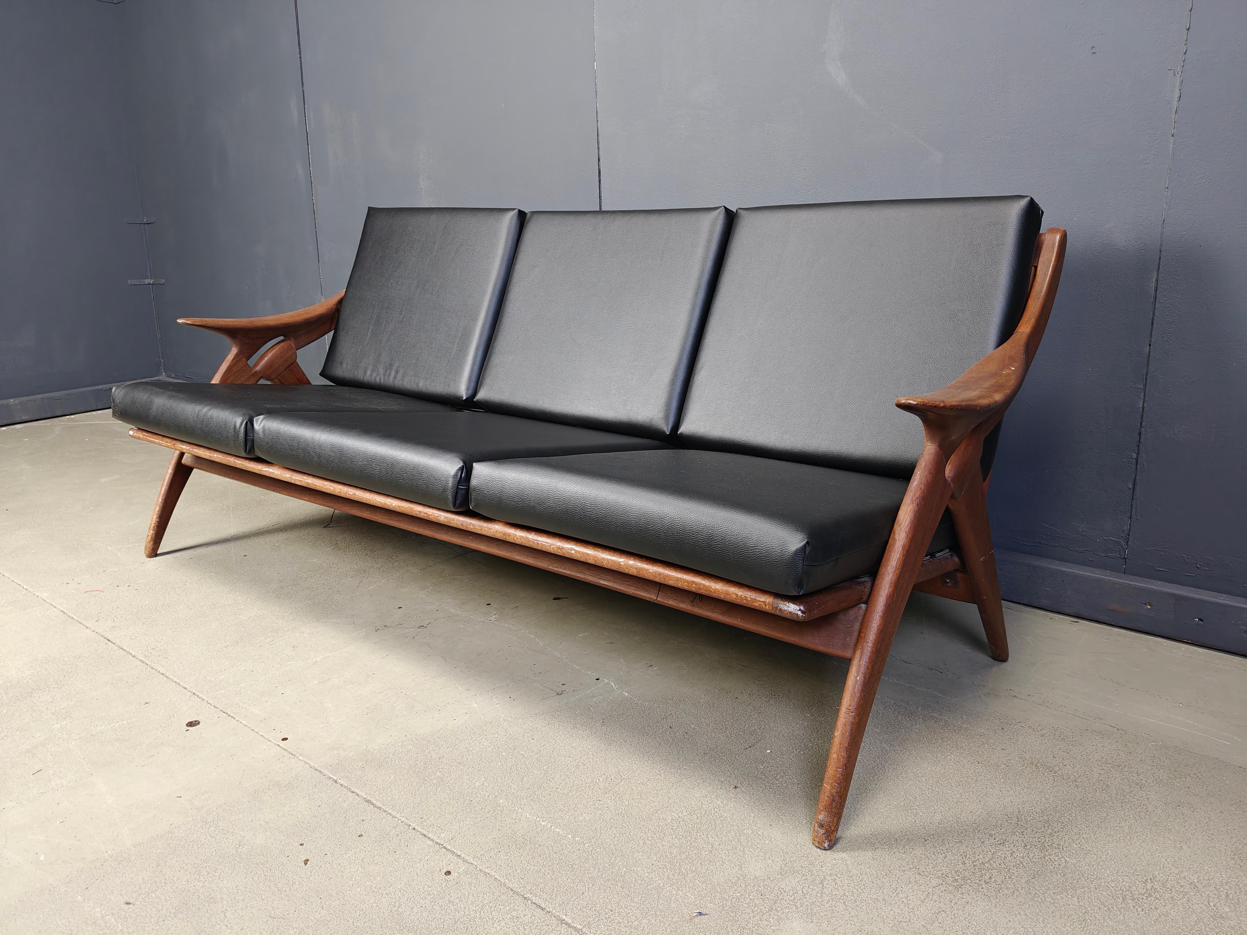 Vintage three seater 'de knoop' sofa by de ster Gelderland, 1960s For Sale 3