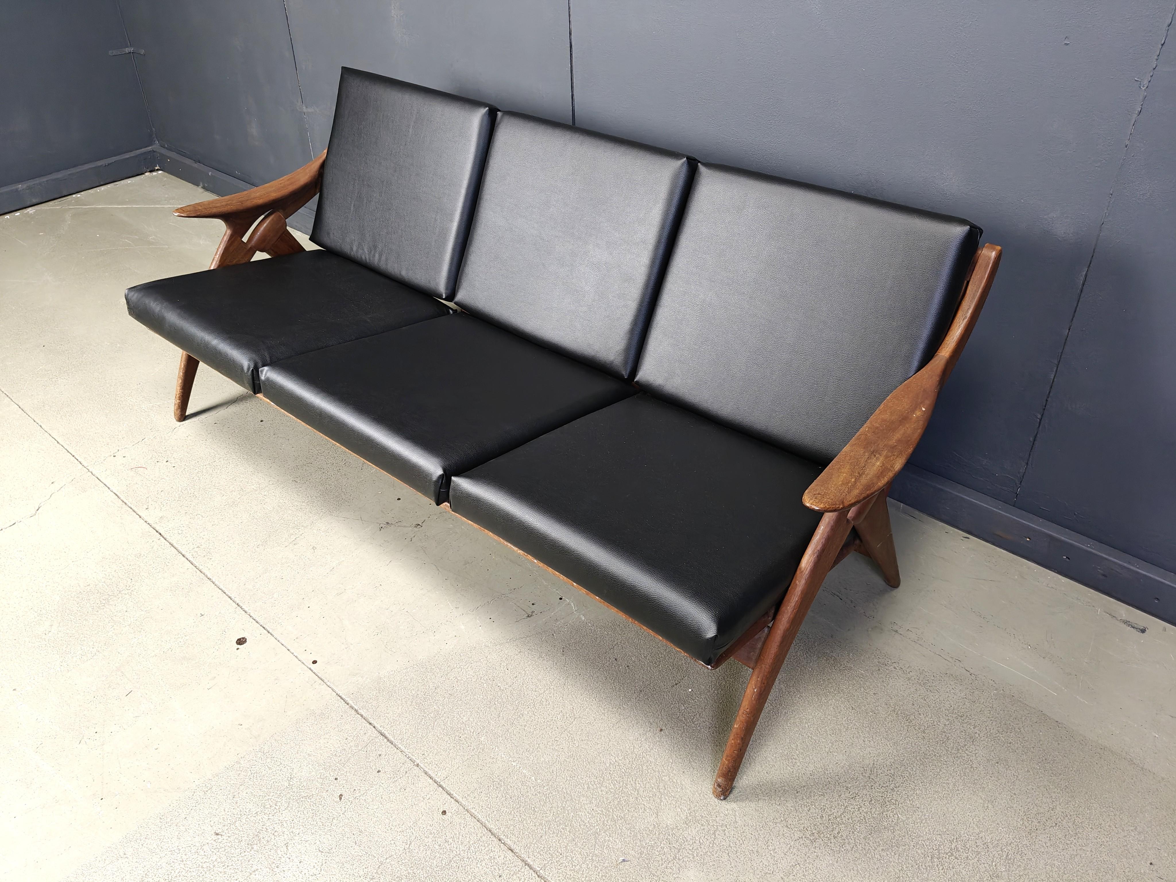 Vintage three seater 'de knoop' sofa by de ster Gelderland, 1960s For Sale 4