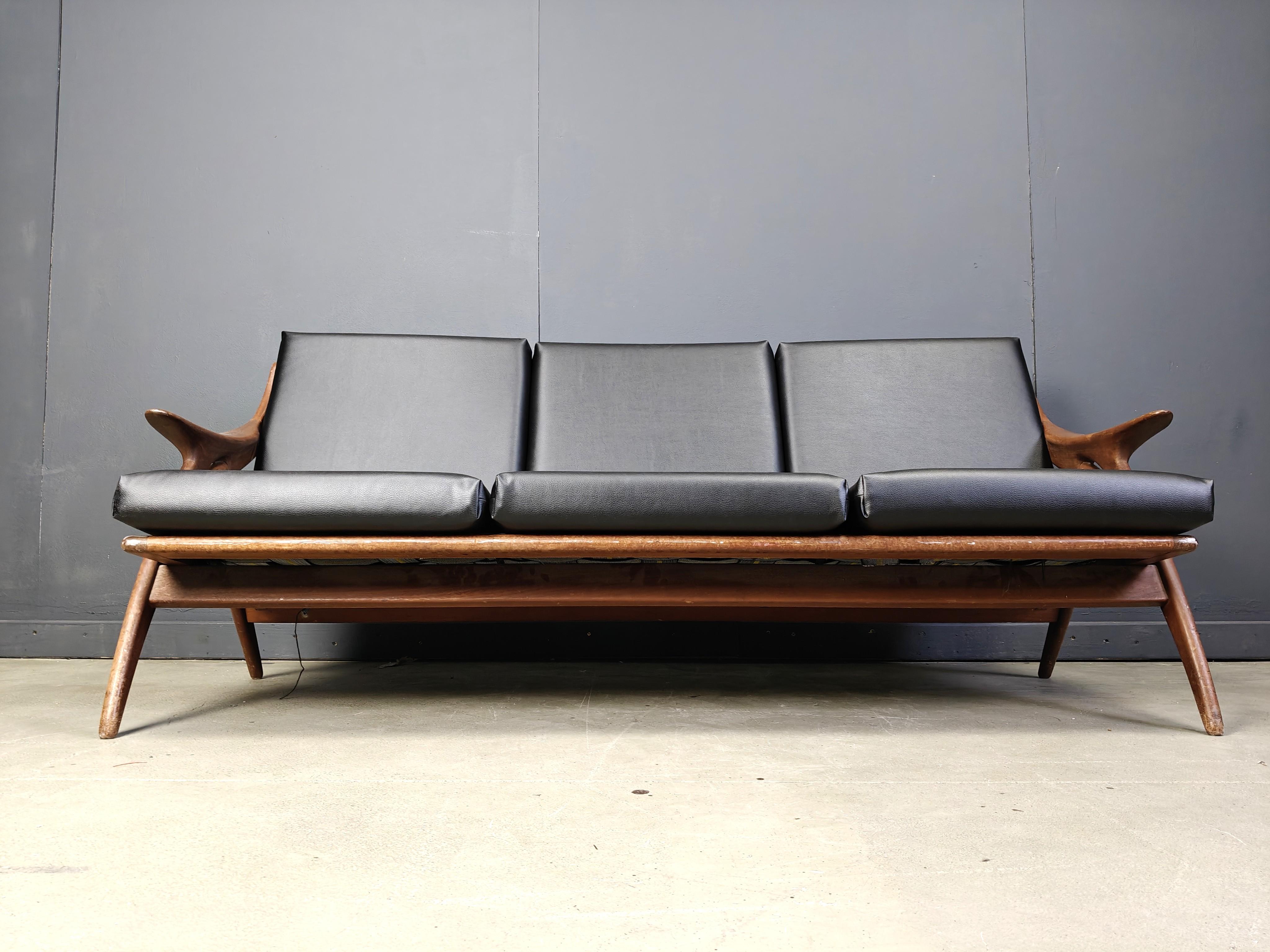 Vintage three seater 'de knoop' sofa by de ster Gelderland, 1960s For Sale 5