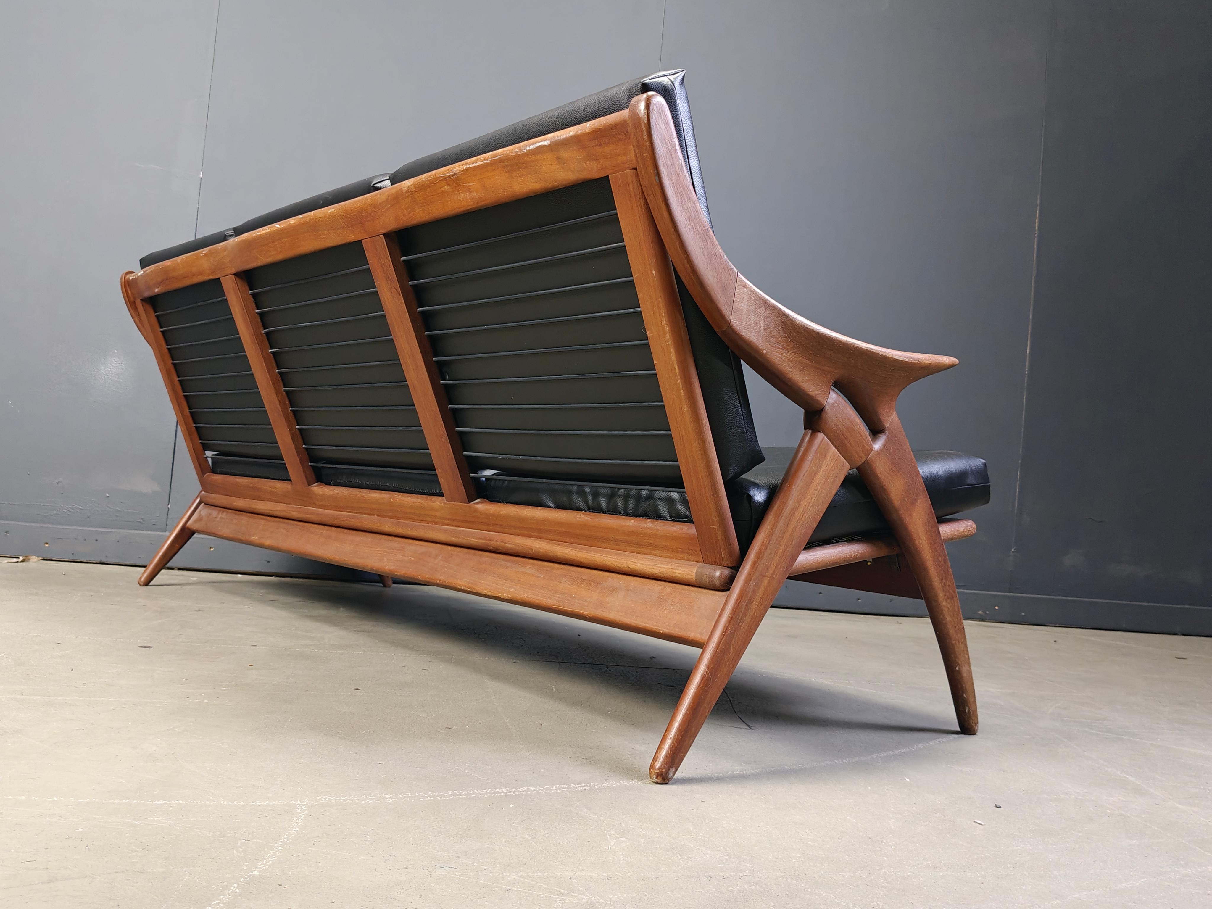 Mid-20th Century Vintage three seater 'de knoop' sofa by de ster Gelderland, 1960s For Sale
