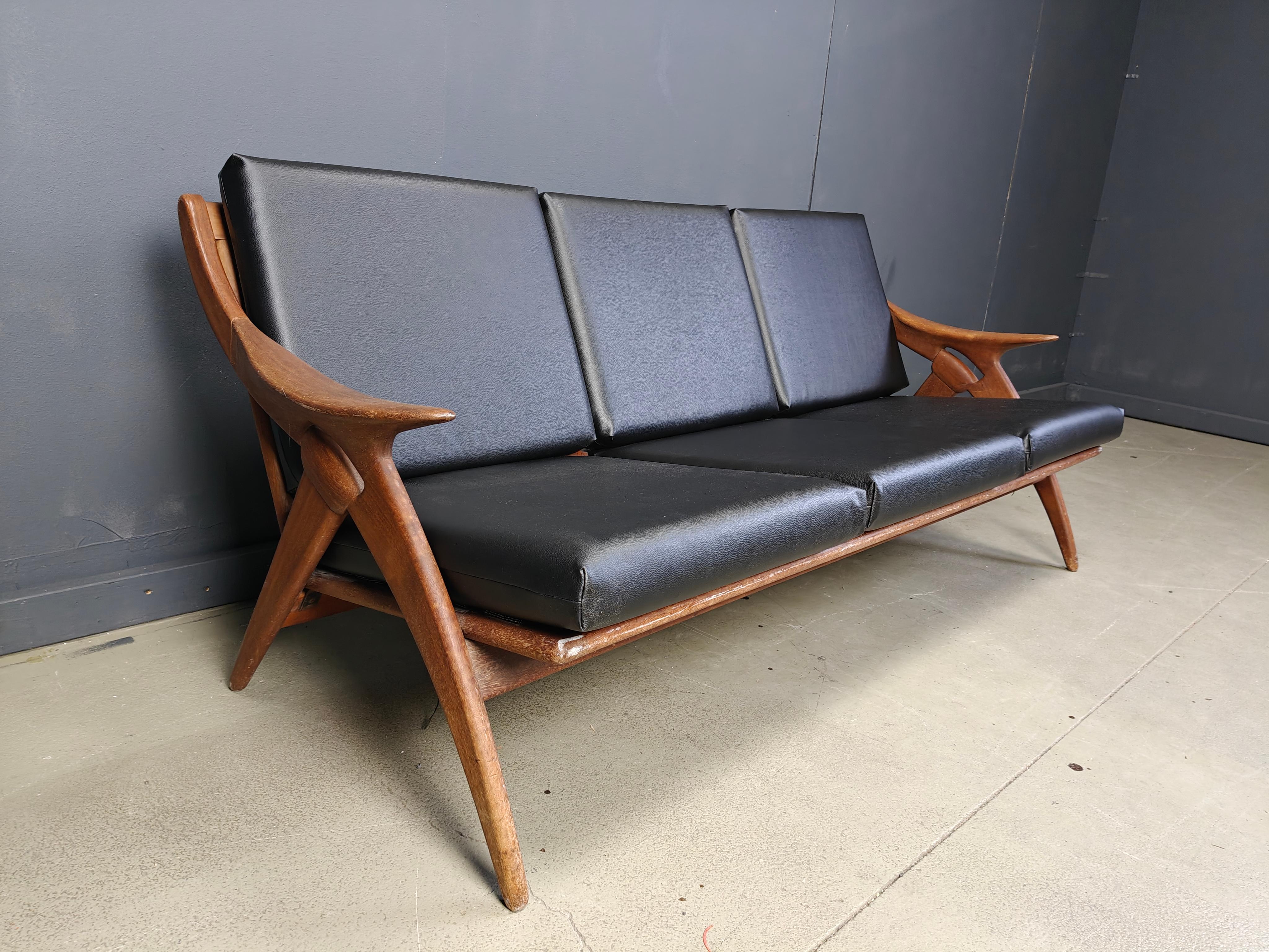 Vintage three seater 'de knoop' sofa by de ster Gelderland, 1960s For Sale 2
