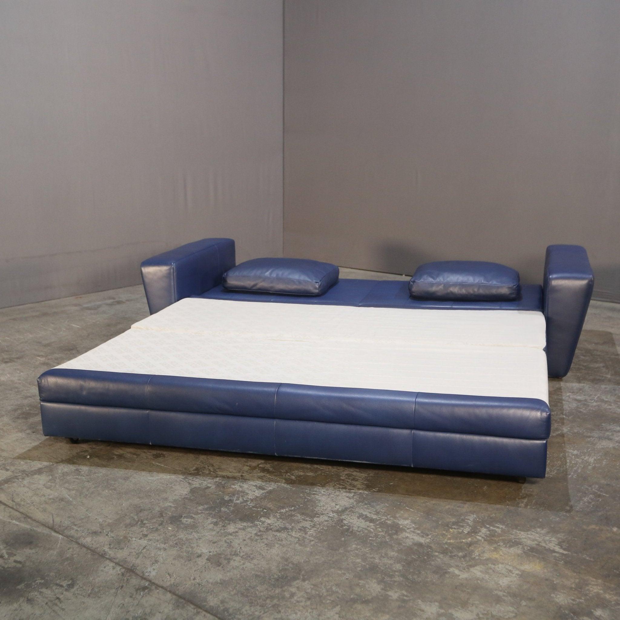 German Vintage Three Seater Leather Sofa Bed by Rolf Benz