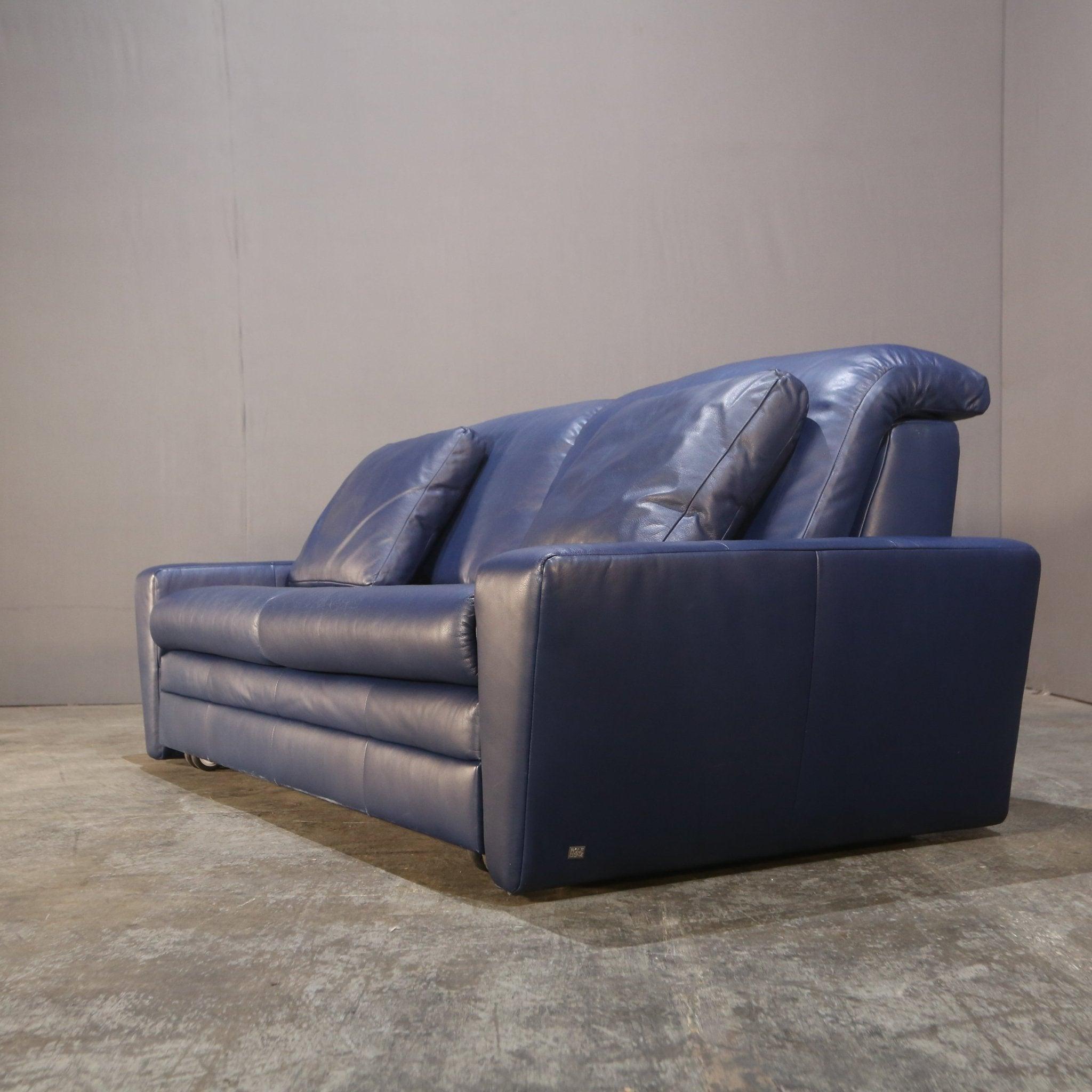 20th Century Vintage Three Seater Leather Sofa Bed by Rolf Benz