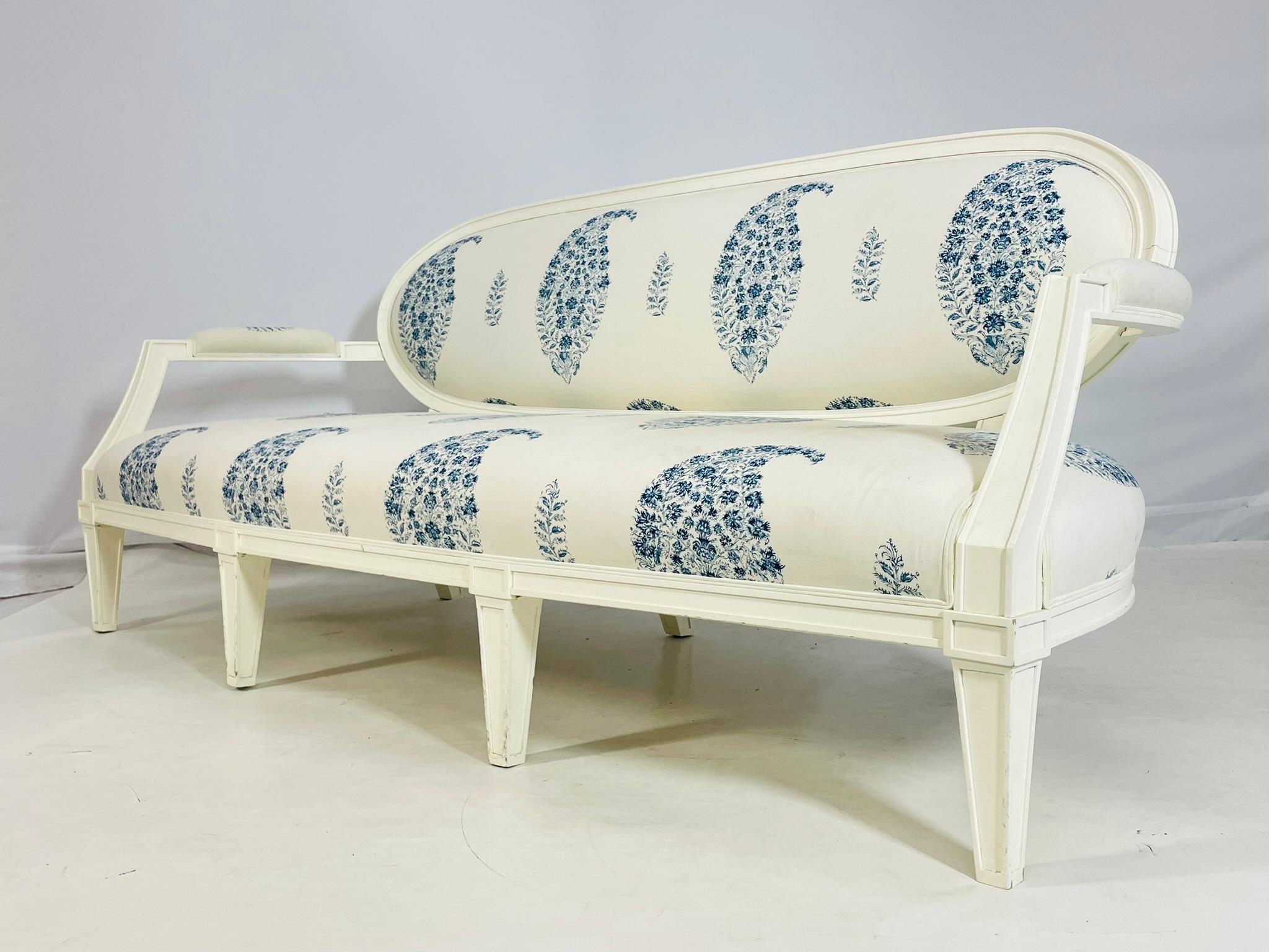 Hand-Crafted Vintage Three Seater Sofa by Brunschwig & Fils For Sale