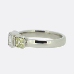 Vintage Three-Stone Asscher Cut Diamond Ring
