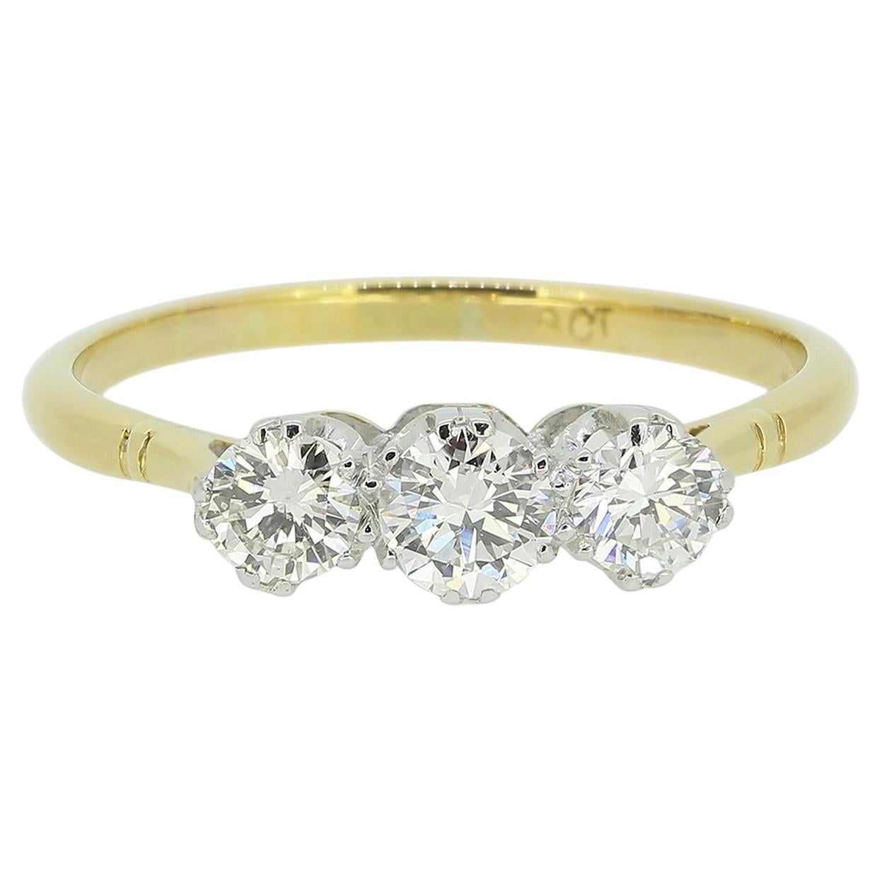 Vintage Three-Stone Diamond Ring