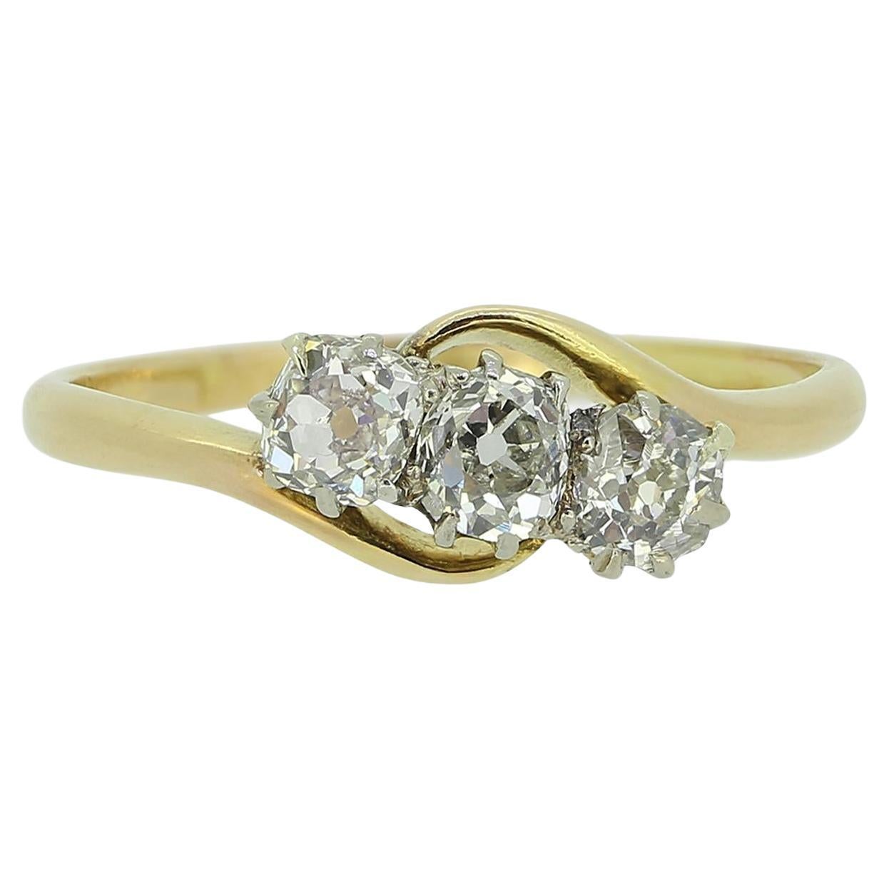 Vintage Three-Stone Diamond Ring