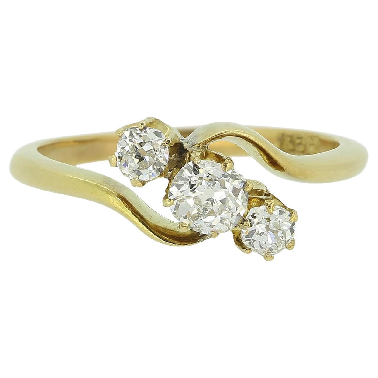 Vintage Three-Stone Diamond Ring