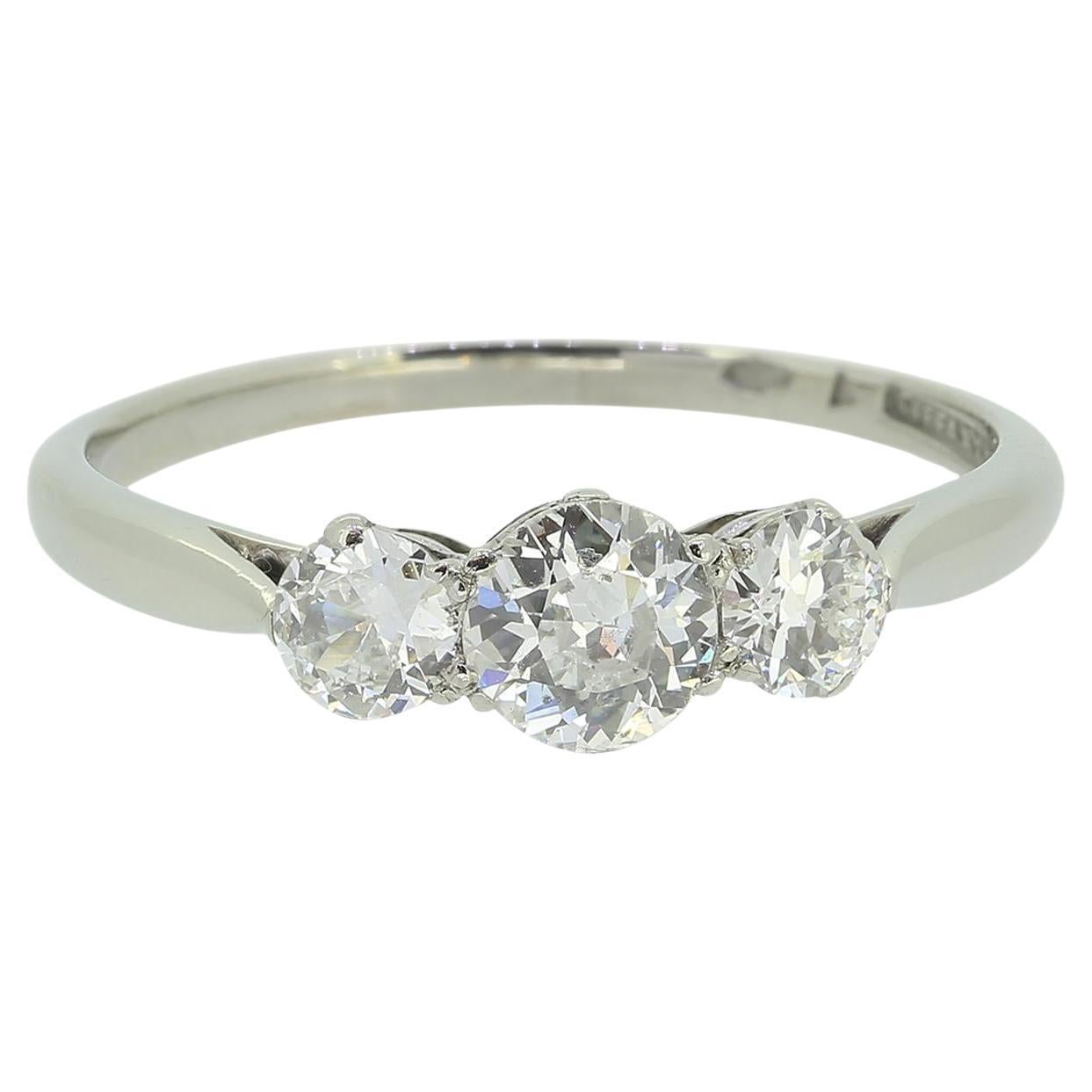 Vintage Three-Stone Diamond Ring