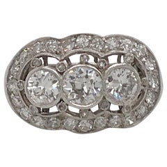Used Three-Stone Diamond Ring Platinum 2 Carat