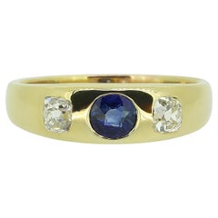 Vintage Three-Stone Sapphire and Diamond Ring