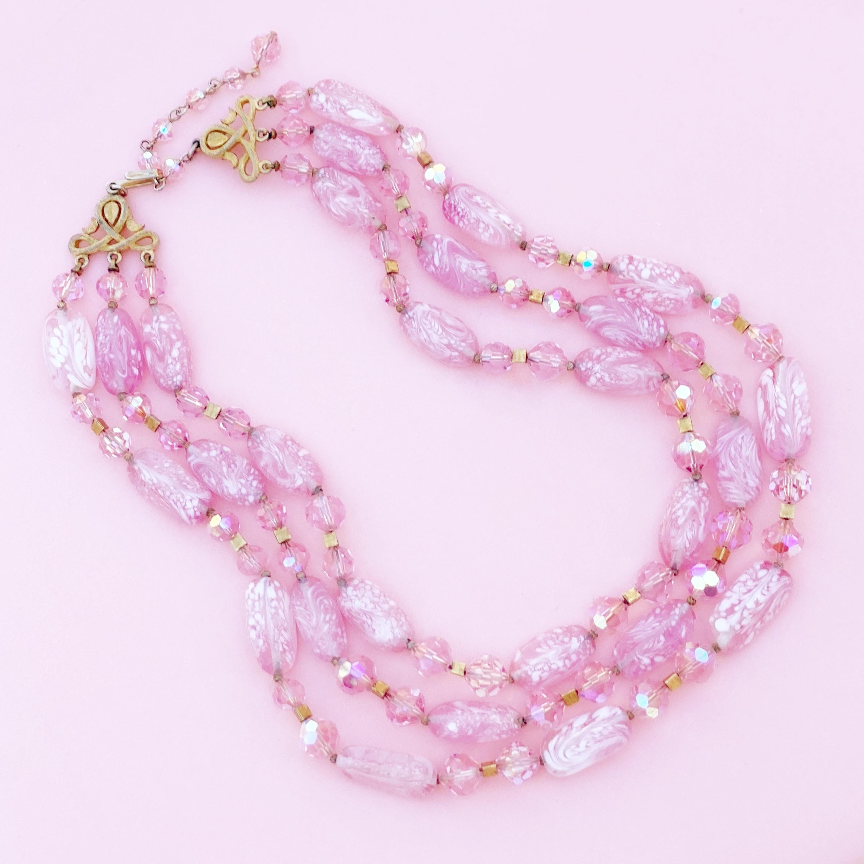 pink glass necklace
