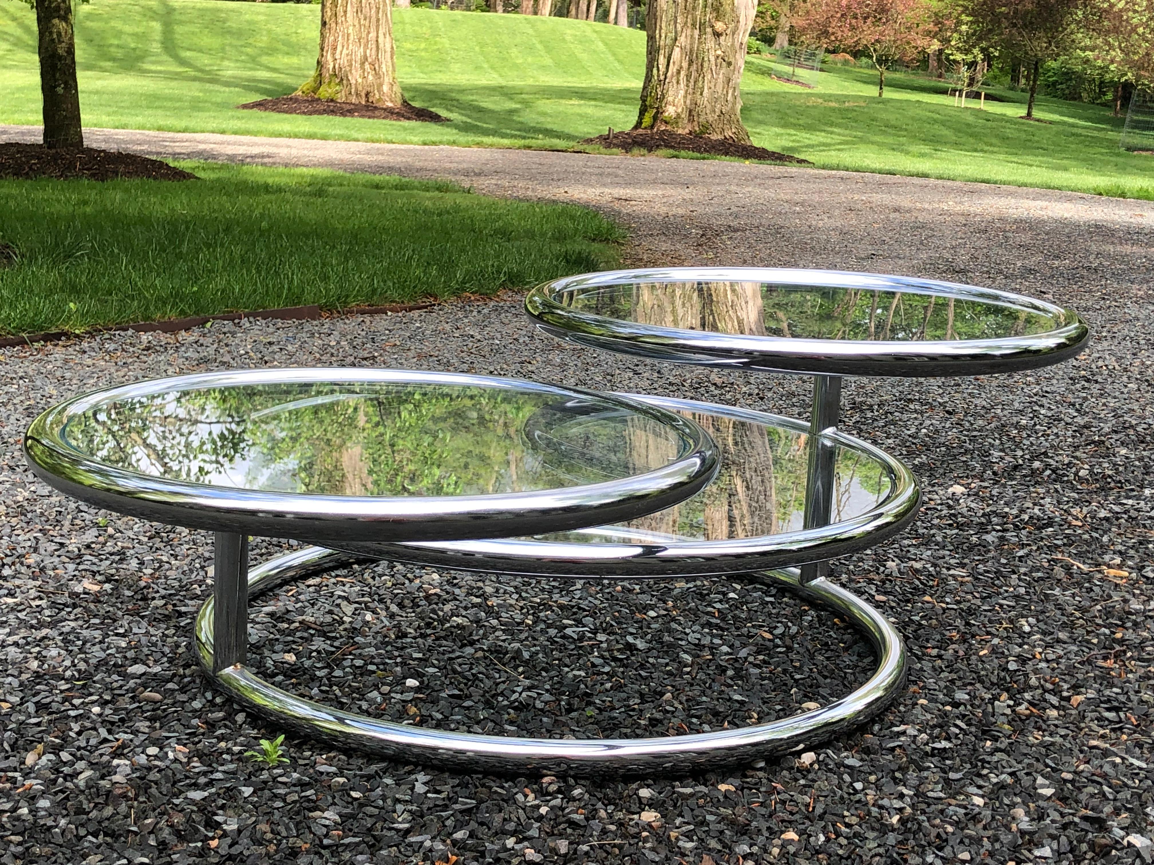 3 tier swivel coffee table