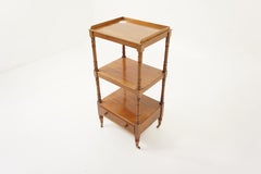 Vintage Three Tier Walnut Dumbwaiter with Drawer Below, Scotland 1920, H934