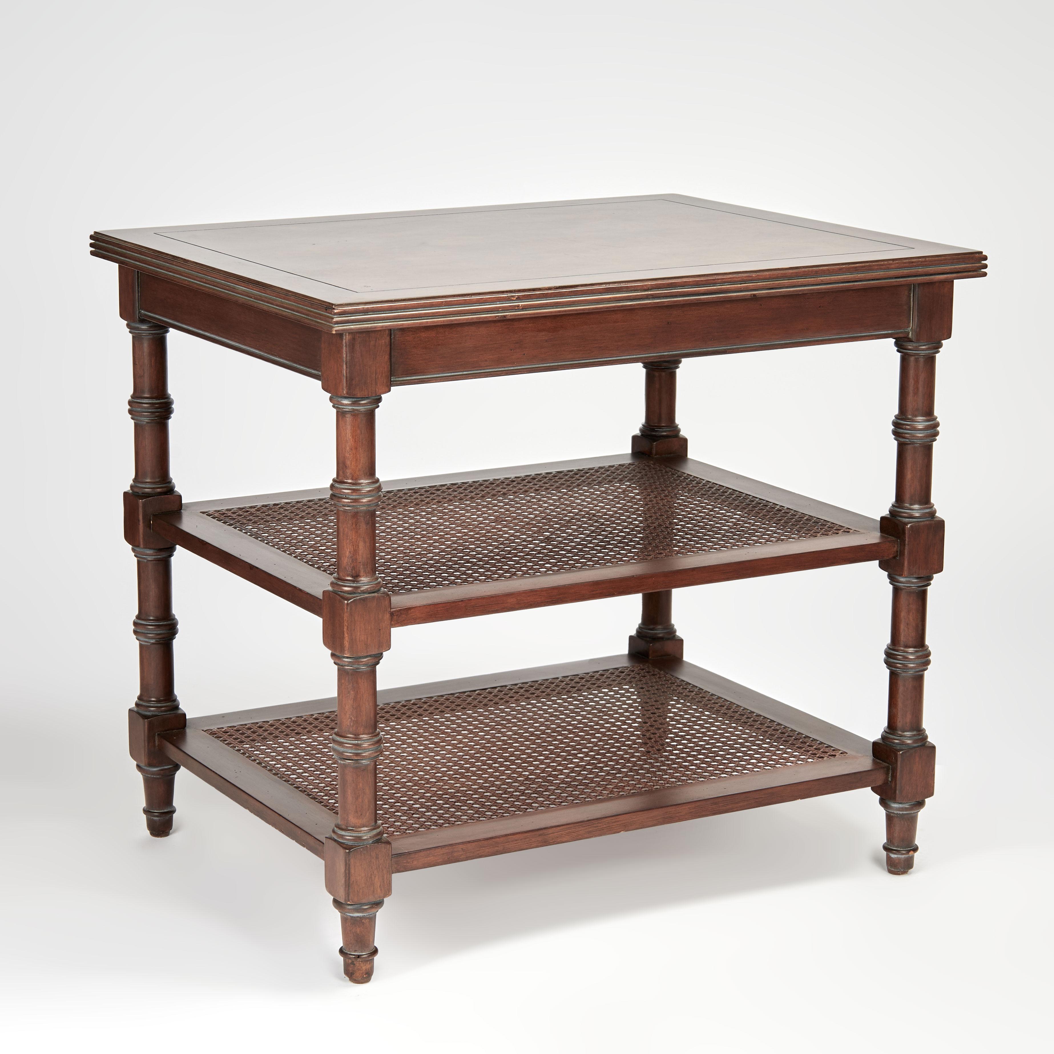 American Vintage Three Tiered British Colonial Style Stand For Sale