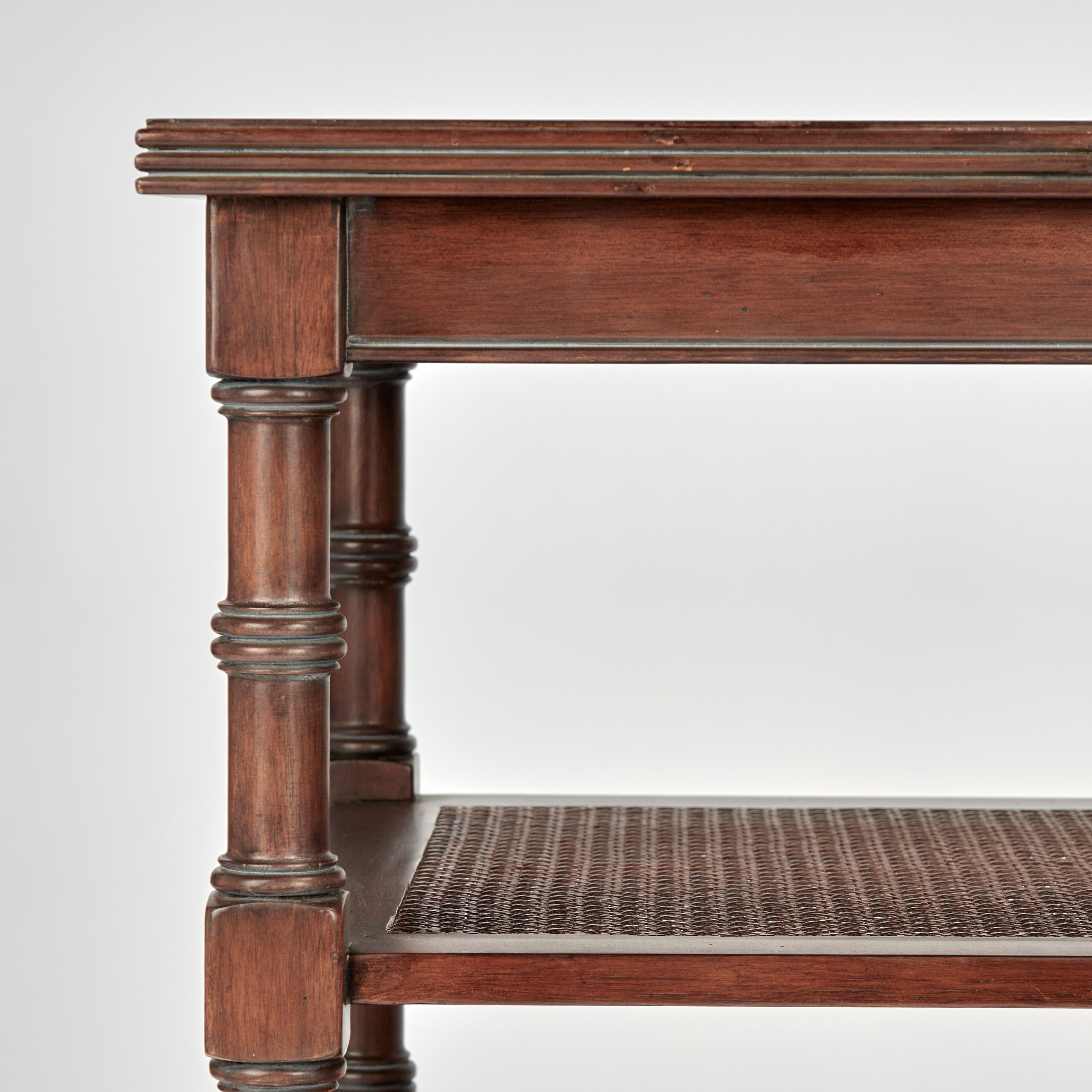 Hand-Crafted Vintage Three Tiered British Colonial Style Stand For Sale