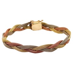 Bracciale tre toni in oro 14k Vintage By