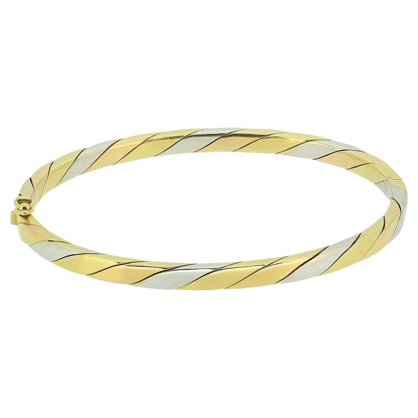Bangle d
oro a tre toni vintage in vendita