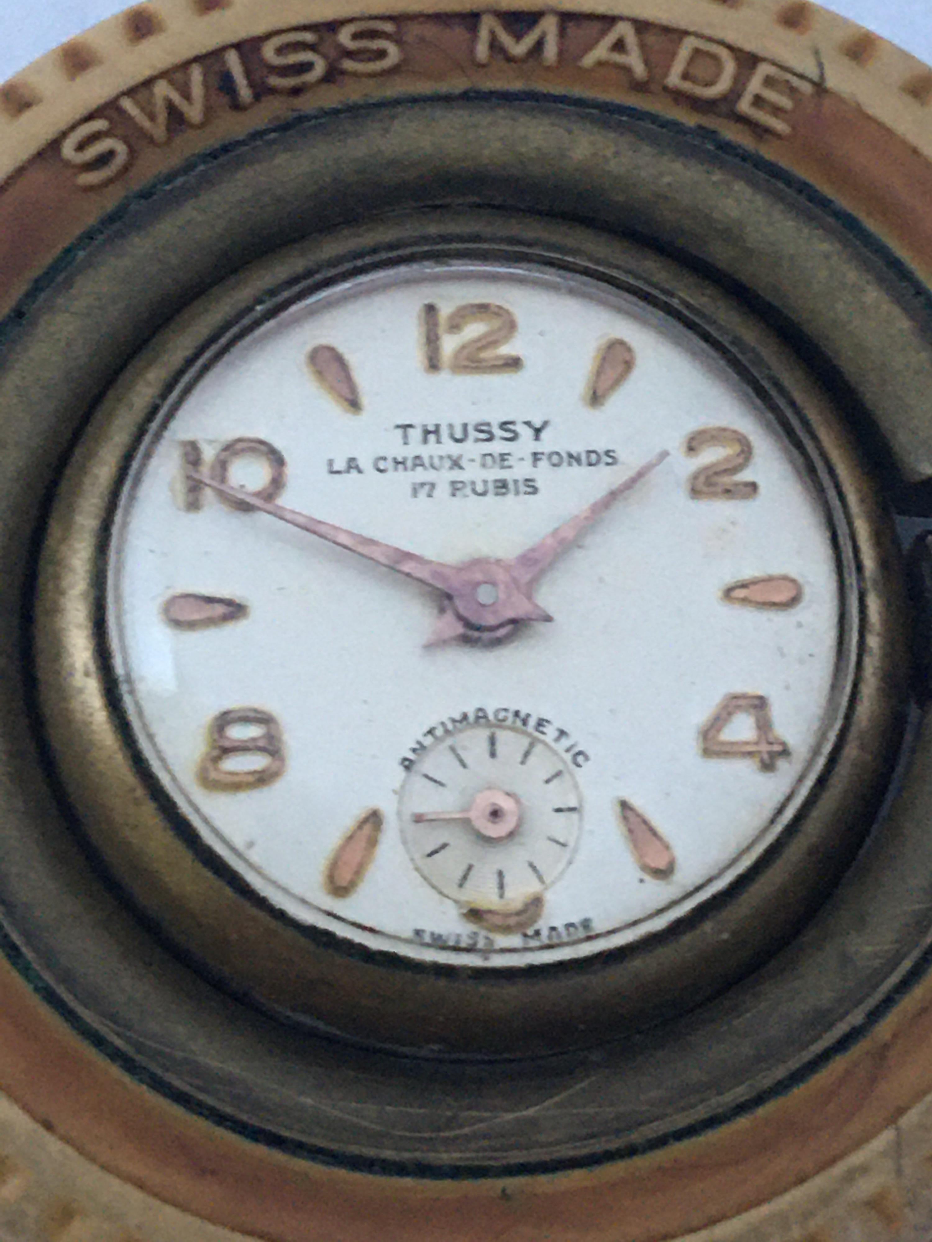 Vintage Thussy La Chaux-De-Fonds Mechanical Pendant Watch 5