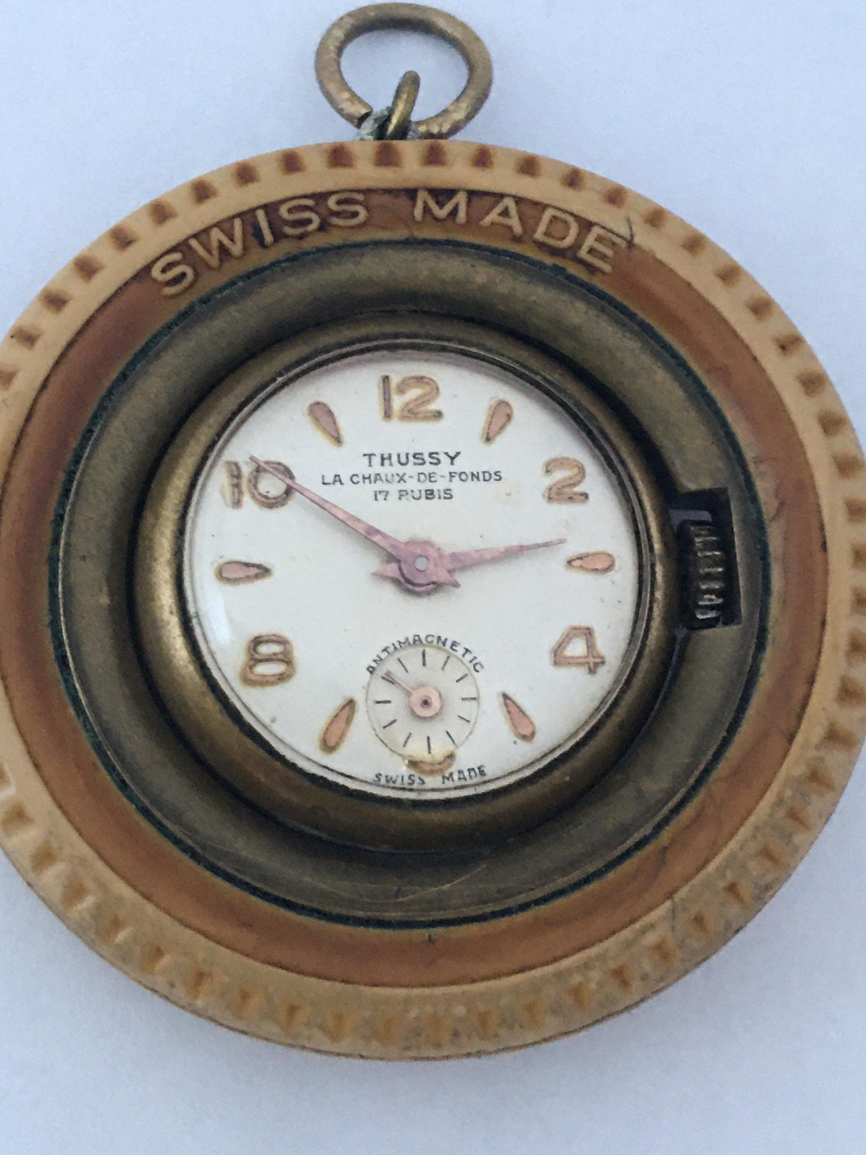 Women's or Men's Vintage Thussy La Chaux-De-Fonds Mechanical Pendant Watch