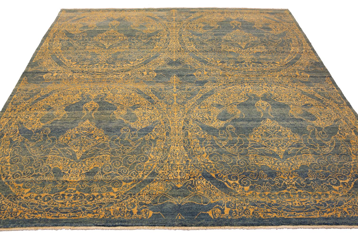 This one-of-a-kind etno Yadan rug is sure to make a statement in any space. Hand-knotted with a bold, modern design, this rug is perfect for adding a touch of luxury to your home. Made from high-quality materials, this rug is built to last and will