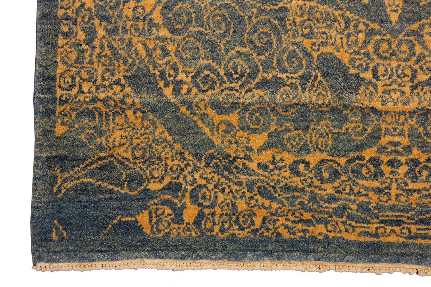 Handgeknüpfter, quadratischer Yadan-Teppich in Tibet-Design im Zustand „Gut“ im Angebot in Ferrara, IT