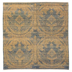 Vintage “Tibet Design” Hand-Knotted Yadan Square Shape Rug
