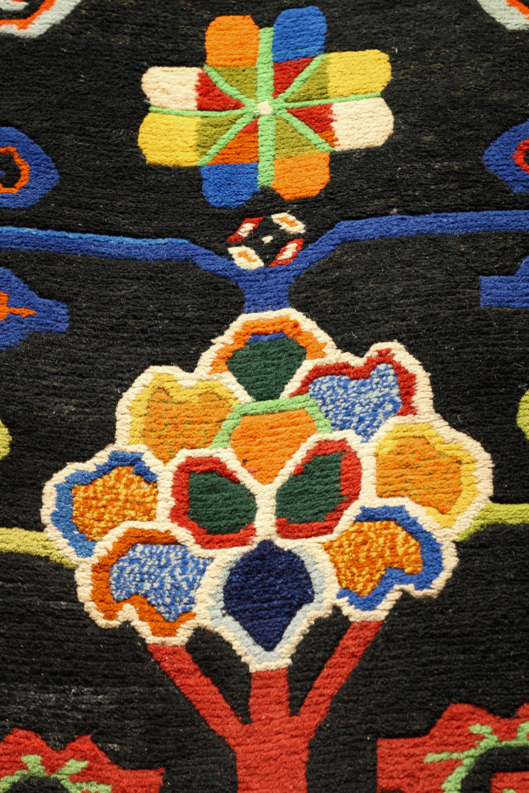 Tibétain Tapis tibétain vintage - 2' 9