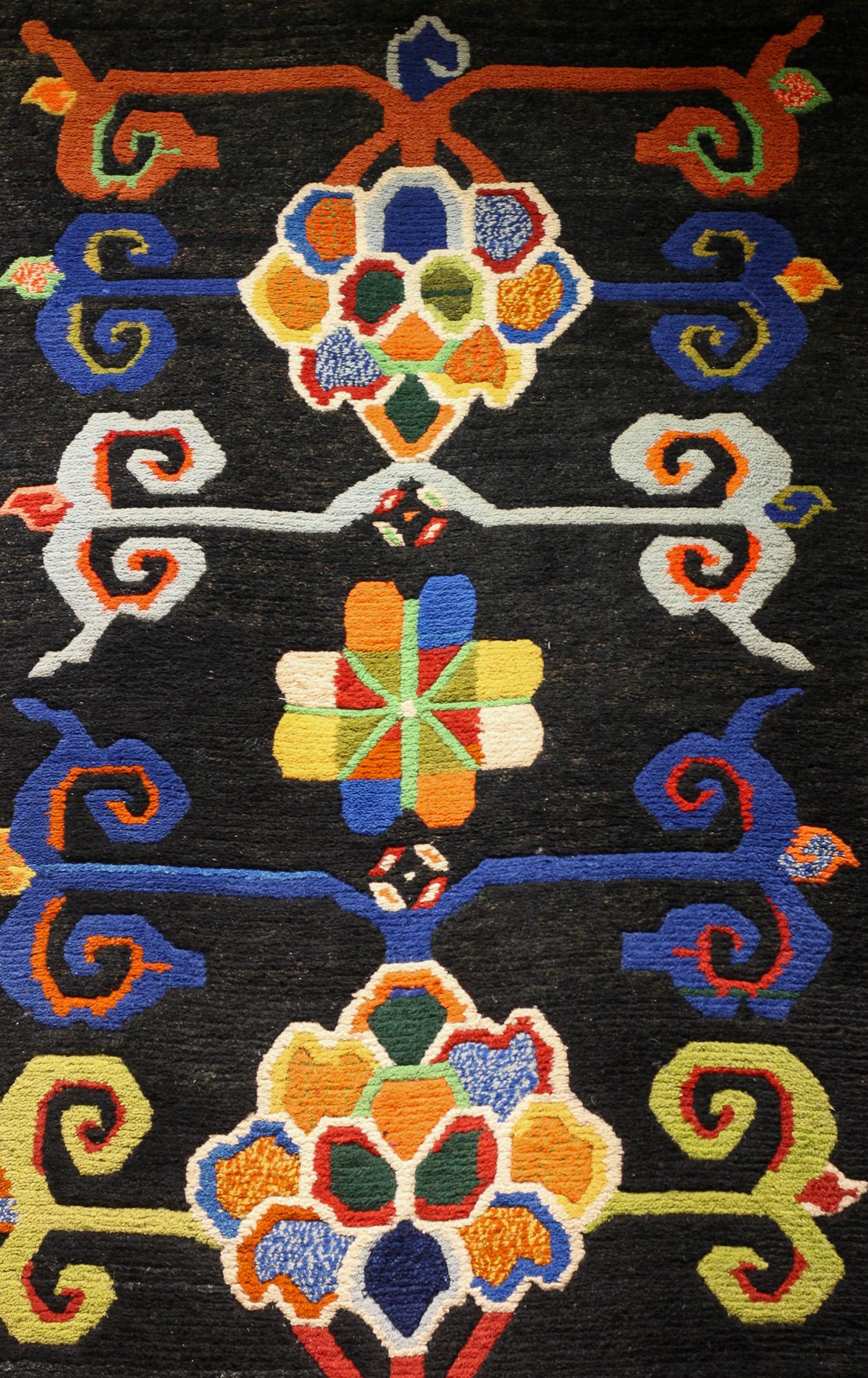 Noué à la main Tapis tibétain vintage - 2' 9