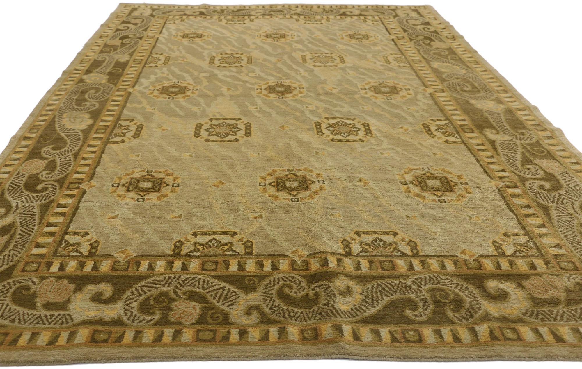 Tibétain Tapis tibétain vintage de style Art déco chinois  en vente