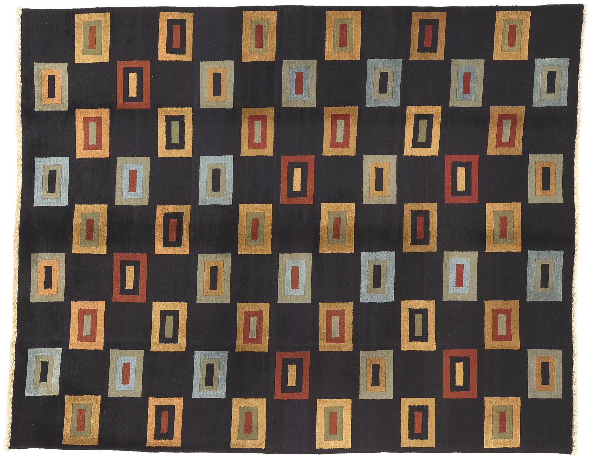 Vintage Tibetan Rug, Cubism Meets Sublime Simplicity For Sale 2