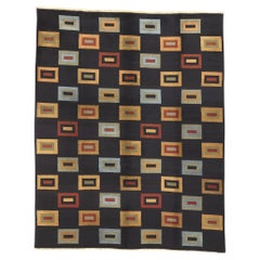 Vintage Tibetan Rug, Cubism Meets Sublime Simplicity