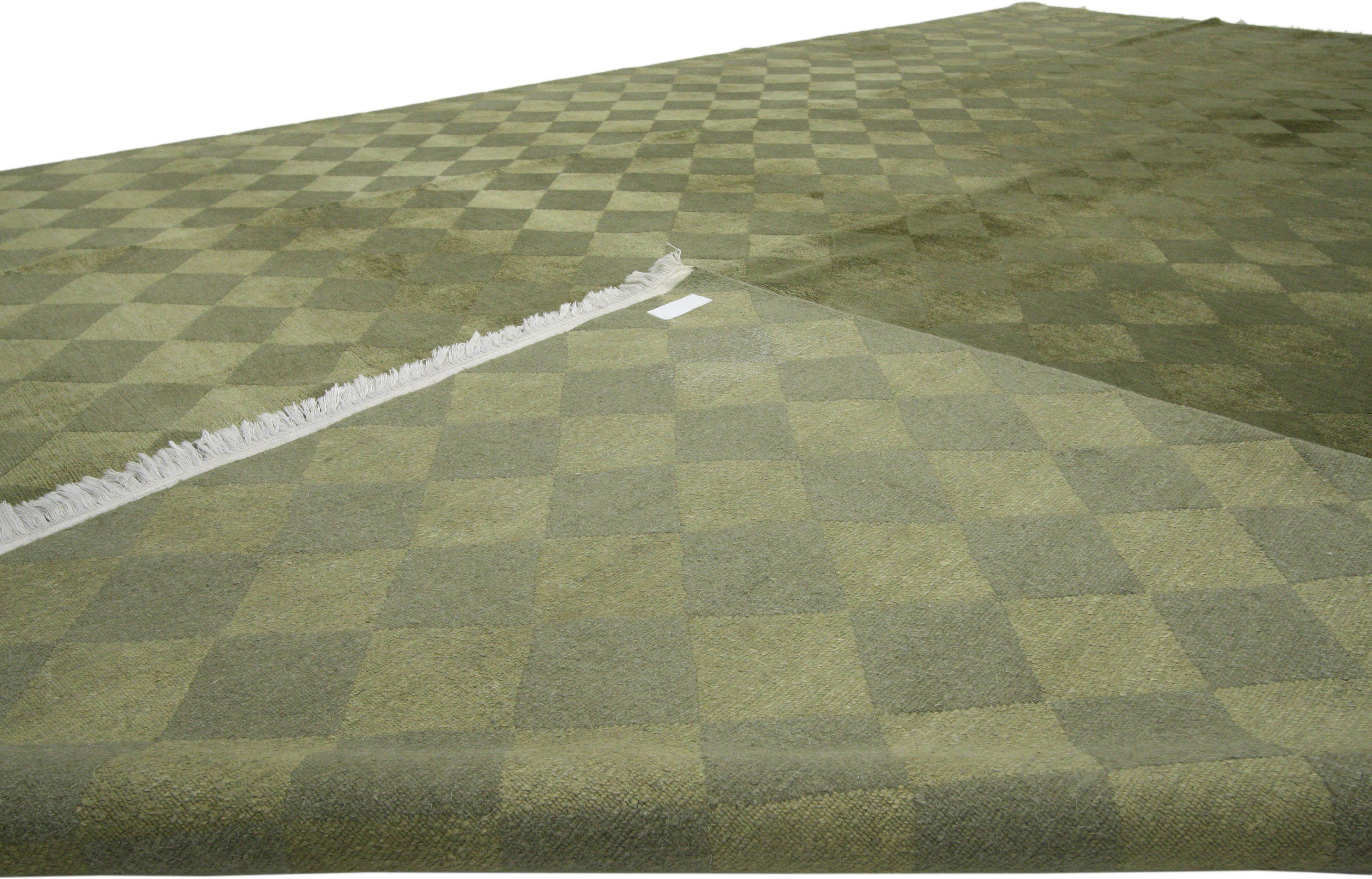 Tibetischer Teppich mit Diamant-Karo-Muster und Harlekin-Design (Handgeknüpft) im Angebot