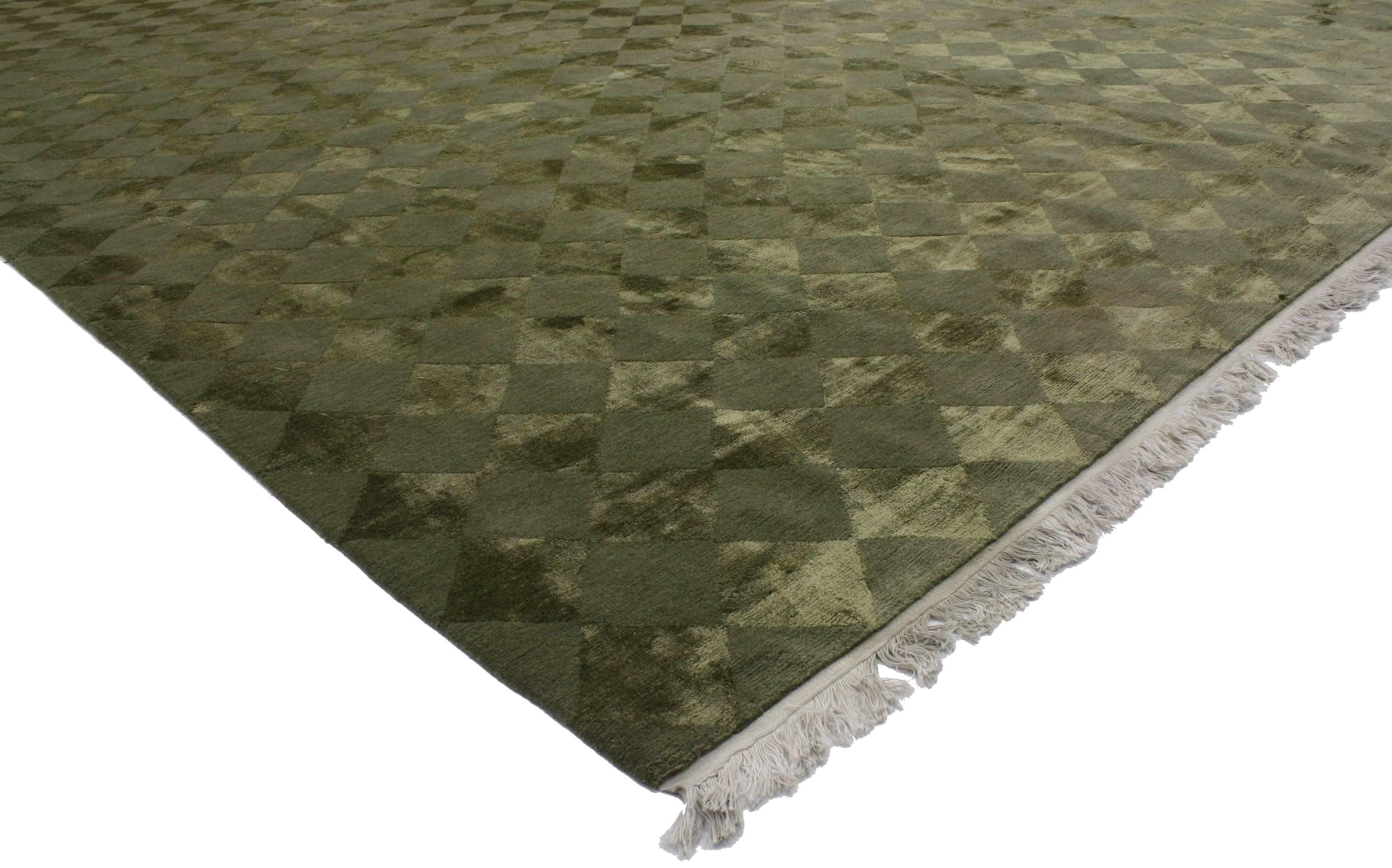 Tibetischer Teppich mit Diamant-Karo-Muster und Harlekin-Design im Zustand „Gut“ im Angebot in Dallas, TX