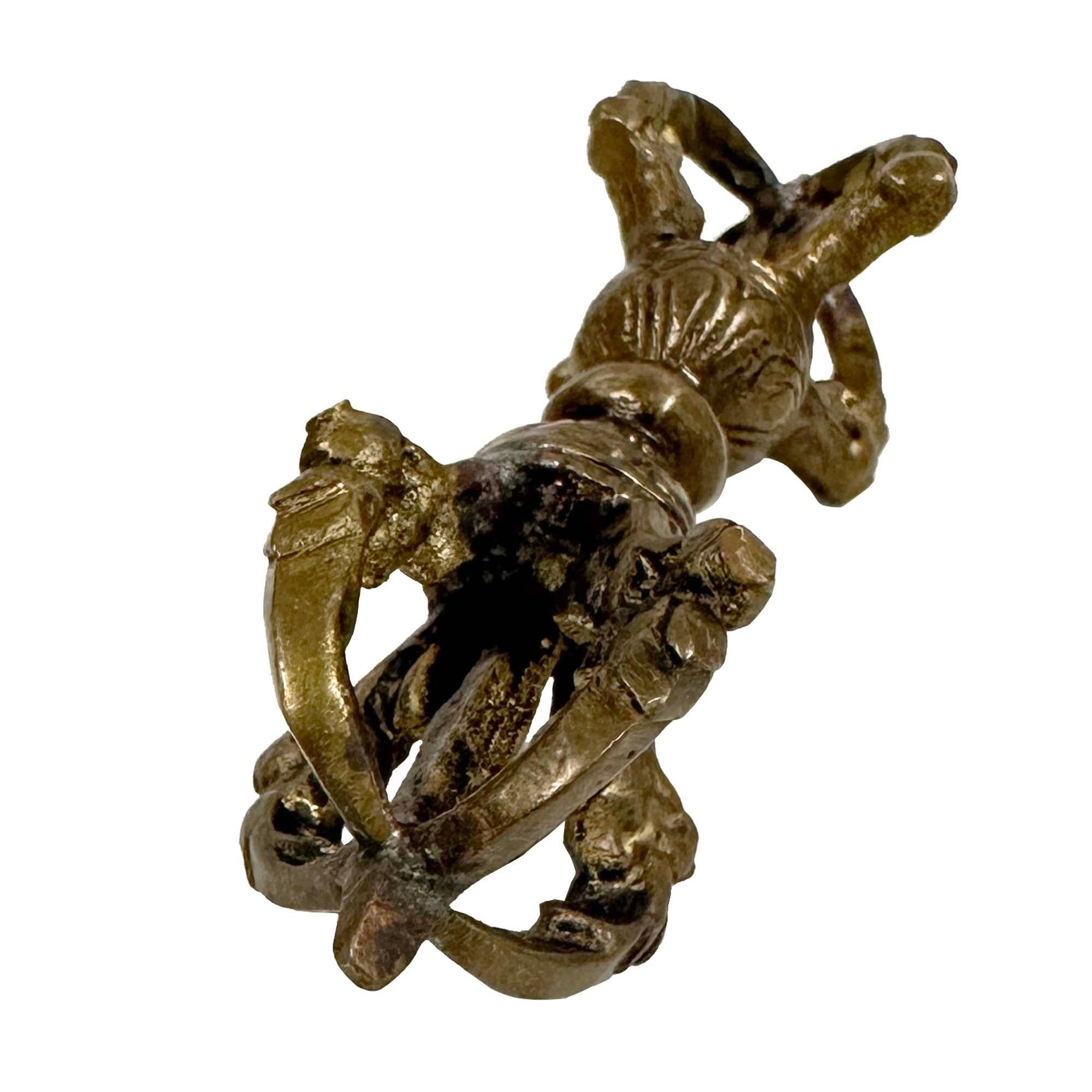 Hand-Crafted Vintage Tibetan Brass Dharma Instrument For Sale