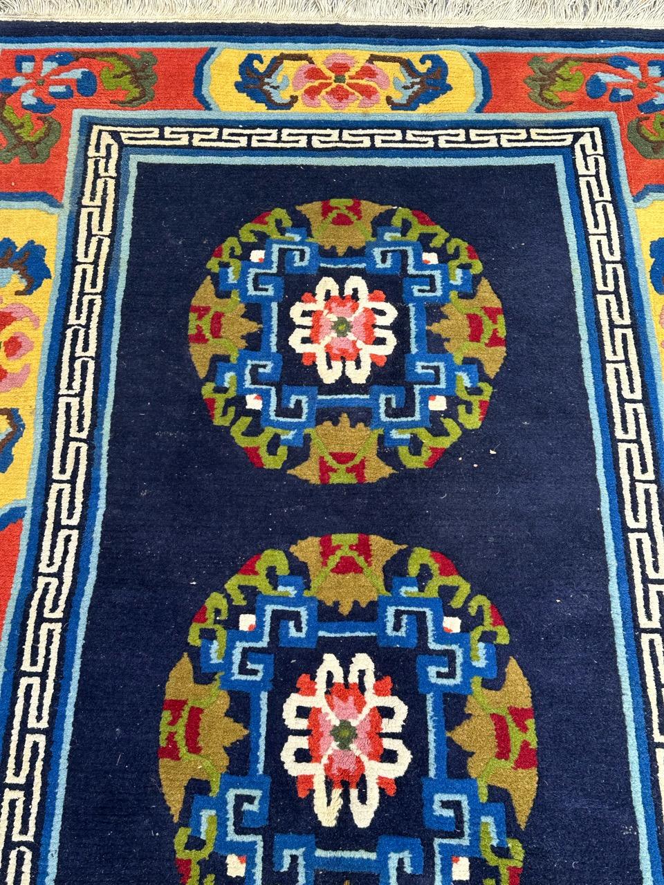 Hand-Knotted Vintage Tibetan Chinese Rug For Sale